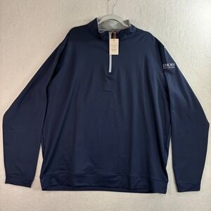 Peter Millar Crown Sport Quarter Zip Men 3X Blue Emory Pullover Stretch Golf NWT